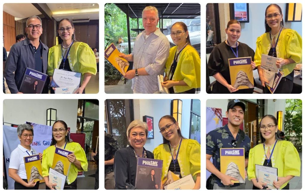 PHILSME Business Magazine copies presented to GMA Pinoy TV representatives and the financial literacy and entrepreneurship panelists.